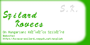 szilard kovecs business card